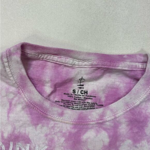 Pink Floyd Crop Graphic T-shirt Women Small Pink Tie Dye Short Sleeve - Picture 4 of 5